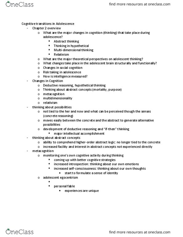 EDUC 2109 Lecture Notes - Lecture 5: Abstraction, Personal Fable, Deductive Reasoning thumbnail