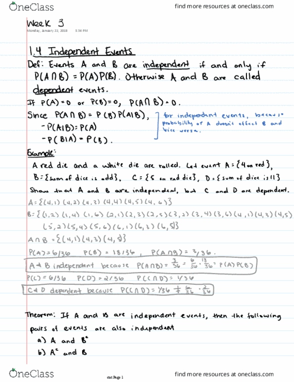 STAT 3600 Lecture 3: Week 3 independent events, bayes theory thumbnail