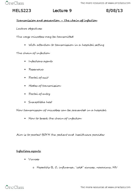 MELS223 Lecture Notes - Lecture 9: Antimicrobial Resistance, Neisseria, Legionella thumbnail