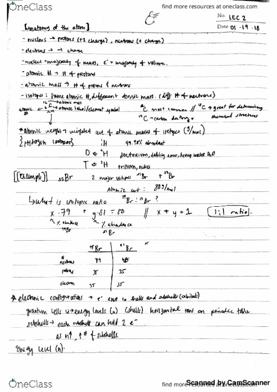 CHEM 1A Lecture 1: Notes from all lectures through first midterm thumbnail