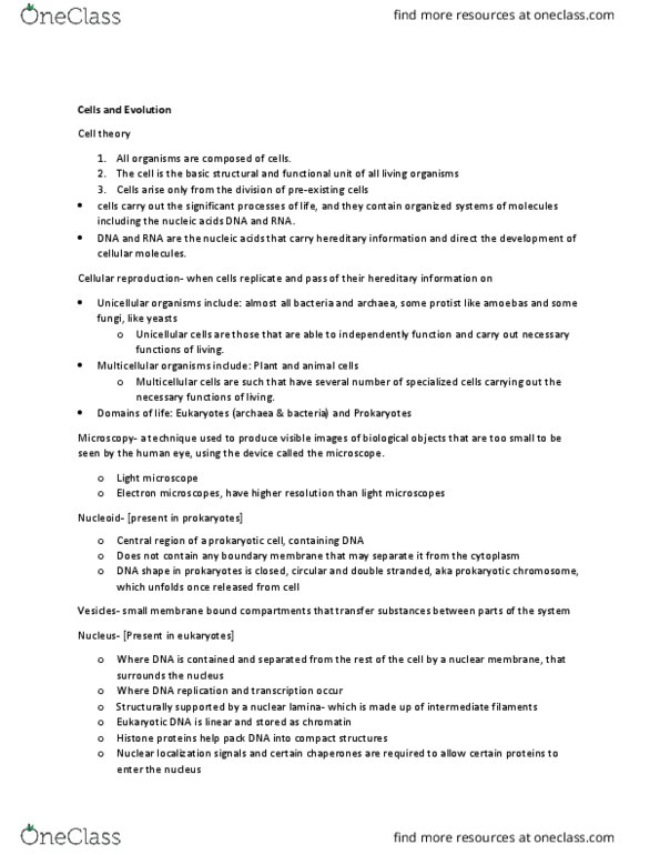 BIOL 1000 Chapter Notes - Chapter 2: Nuclear Localization Sequence, Nuclear Lamina, Nuclear Membrane thumbnail