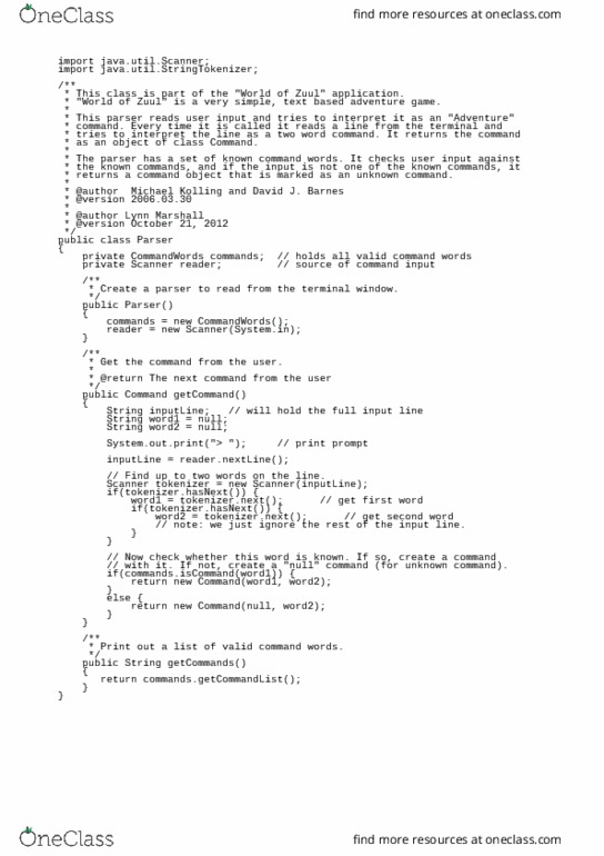 SYSC 2004 Lecture Notes - Lecture 4: Interactive Fiction, Terminal Emulator, Lexical Analysis thumbnail