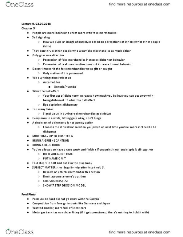 MGT 16 Lecture Notes - Lecture 9: Newspeak, Punitive Damages, Ego Depletion thumbnail