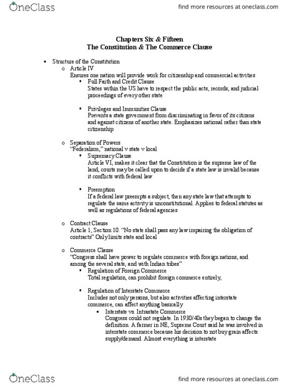 LEGL 2700 Lecture Notes - Lecture 6: Prior Restraint, Establishment Clause, Commerce Clause thumbnail