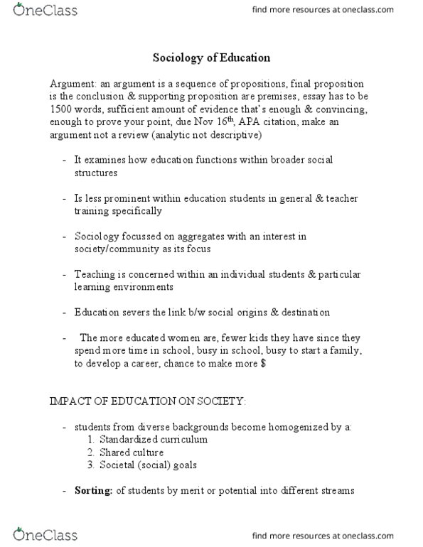 EDS100H5 Lecture Notes - Lecture 19: Social Inequality, Conflict Theories, James Samuel Coleman thumbnail