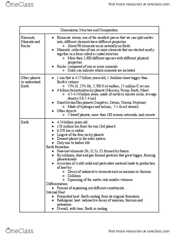 GEOL 306 Lecture Notes - Lecture 2: Paleomagnetism, The Crust, Arizona Transition Zone thumbnail