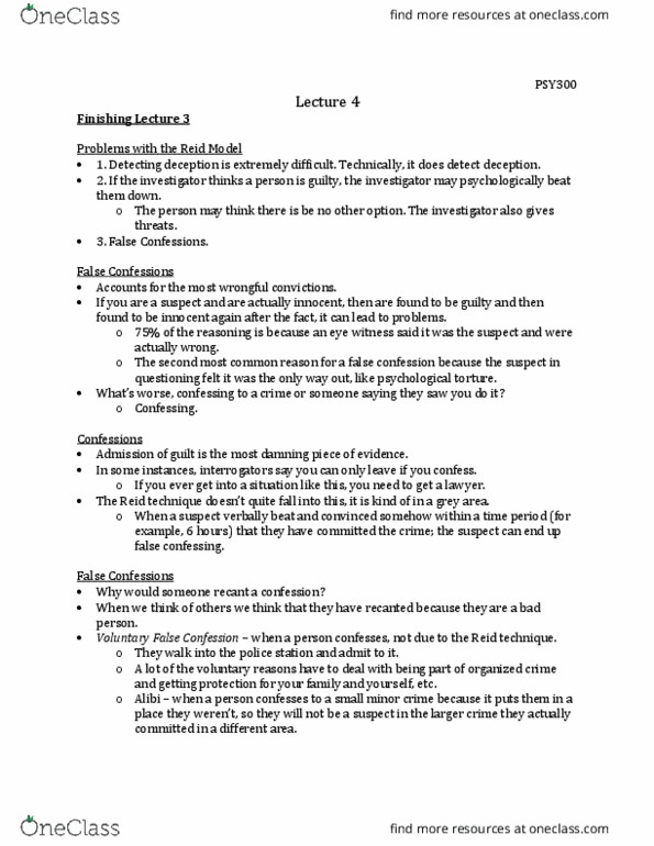 PSY 300 Lecture Notes - Lecture 4: Polygraph, Tenser, Suggestibility thumbnail