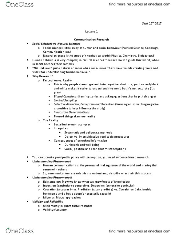 CMN 2101 Lecture Notes - Lecture 1: Content Analysis, Nvivo thumbnail