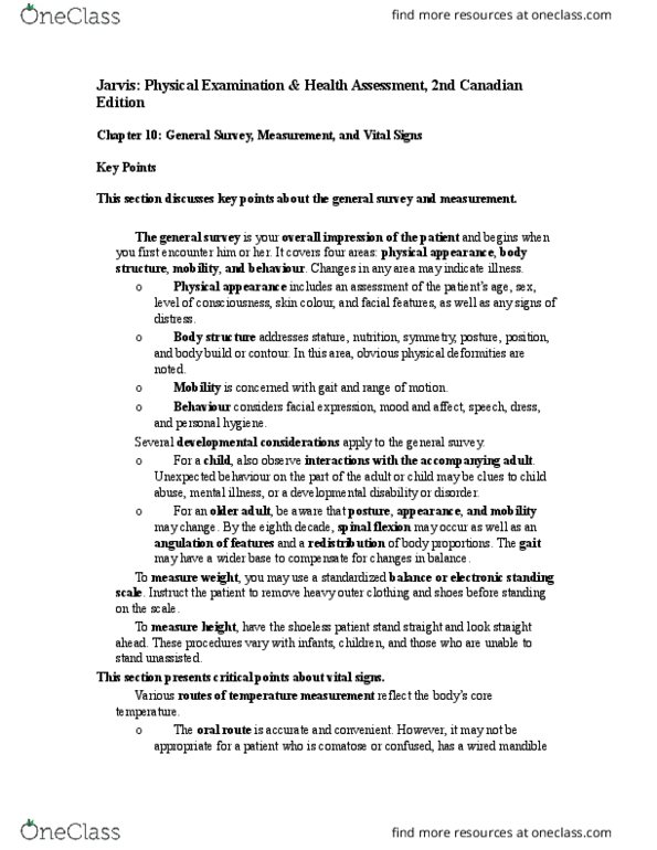 NURS 202 Chapter Notes - Chapter 10: Stethoscope, Pulse Pressure, Mean Arterial Pressure thumbnail