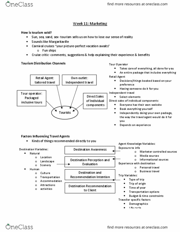 Geography 2144A/B Lecture Notes - Lecture 11: Tour Operator, Business Travel, Channel (Communications) thumbnail