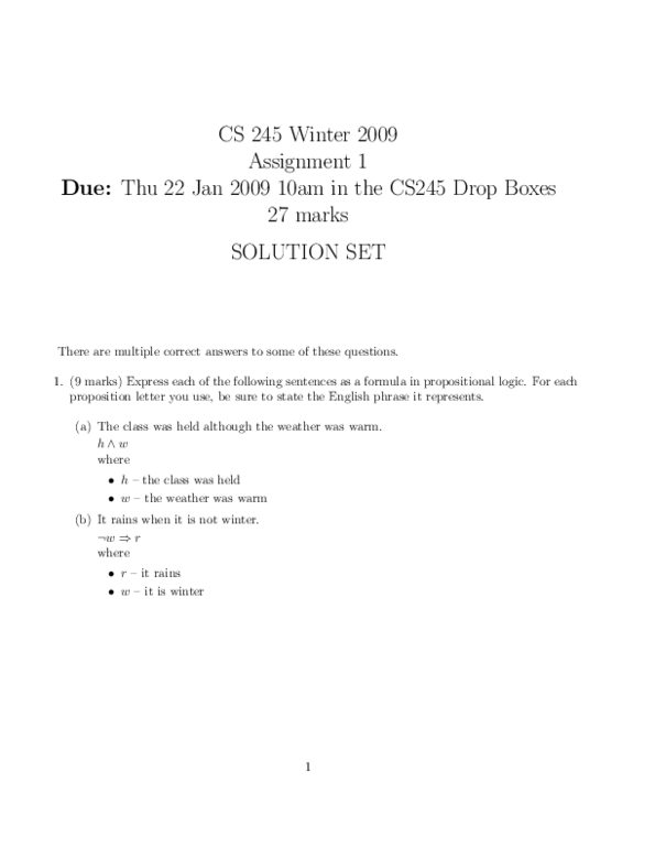 CS245 Lecture Notes - Propositional Calculus, Eugenius Warming thumbnail