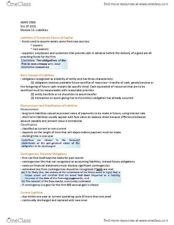 ADMS 2500 Chapter Notes -Matching Principle, Investment Banking, Interest Expense thumbnail