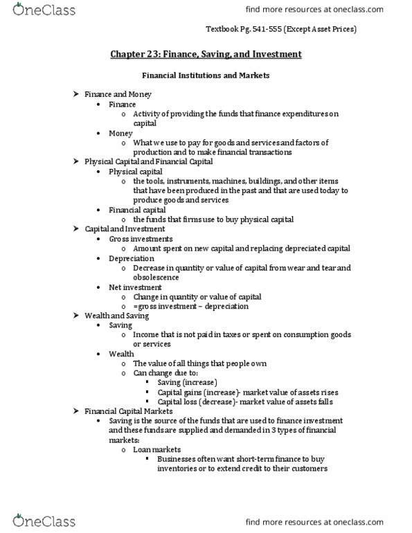 Economics 1022A/B Chapter Notes - Chapter 23: Xm Satellite Radio, Financial Capital, Real Interest Rate thumbnail