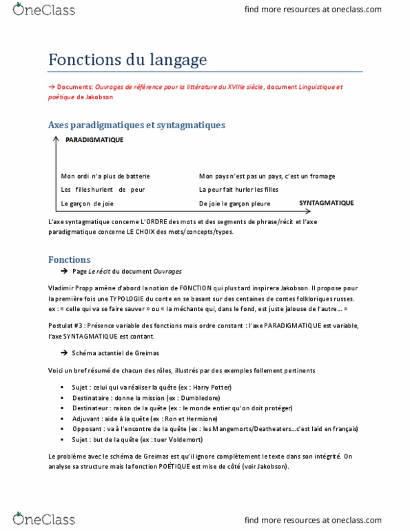 FREN 222 Lecture Notes - Lecture 3: State Agency For National Security, Jeux, Le Monde thumbnail