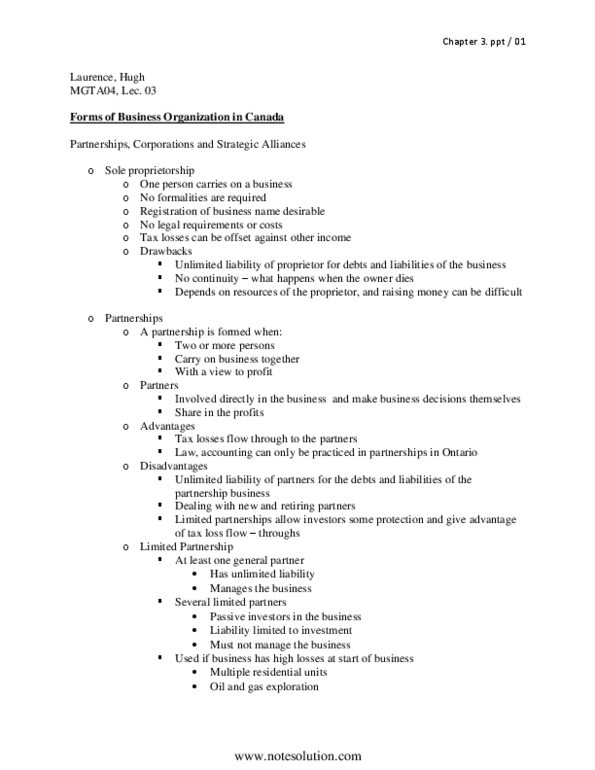 MGTA01H3 Lecture : Chapter 3 & 4 Lecture thumbnail