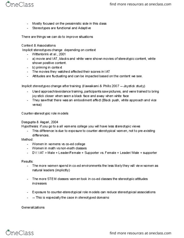 PSYC12H3 Lecture Notes - Lecture 10: Implicit Stereotype, Joystick, Subtyping thumbnail