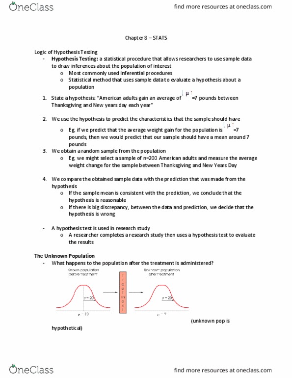 PSYC 2021 Lecture Notes - Lecture 8: Beta, Test Statistic, Alternative Hypothesis thumbnail