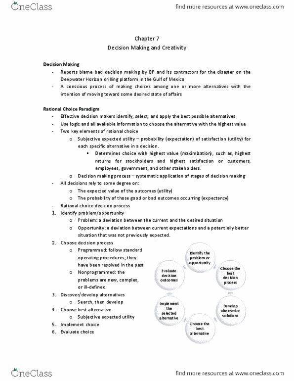 BUS 272 Lecture Notes - Scenario Planning, Representativeness Heuristic, Mental Model thumbnail