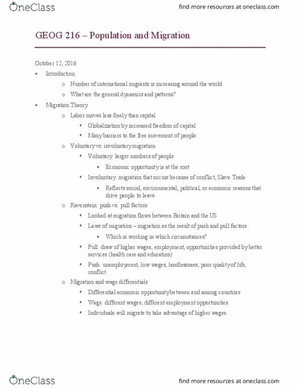 GEOG 216 Lecture Notes - Lecture 11: North South Mrt Line, Social Cost, Human Capital Flight thumbnail