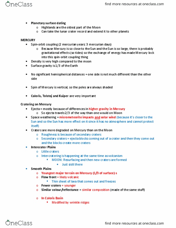 EAS206 Lecture Notes - Lecture 9: Cold Trap, Anorthosite, Surface Gravity thumbnail