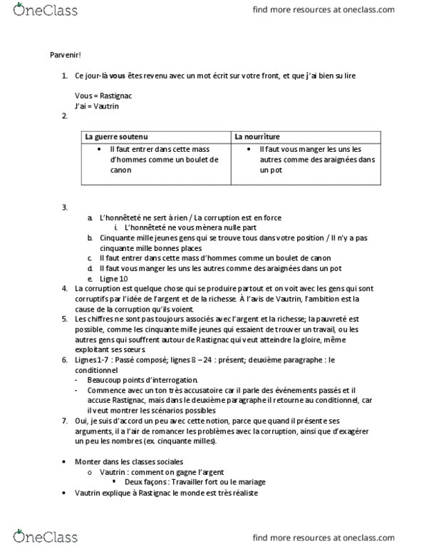 FREN301 Lecture Notes - Lecture 2: Vautrin, French Ironclad Gloire, Le Monde thumbnail