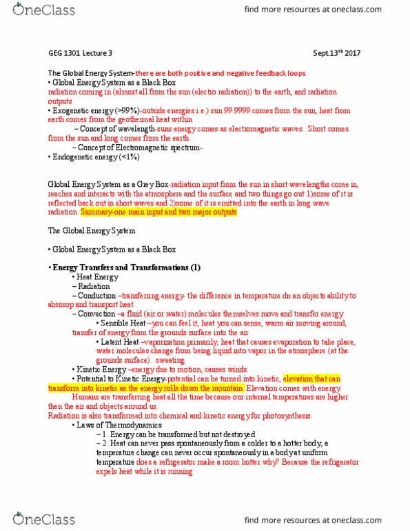 GEG 1301 Lecture Notes - Lecture 3: Black Body, Solar Constant, Electromagnetic Spectrum thumbnail