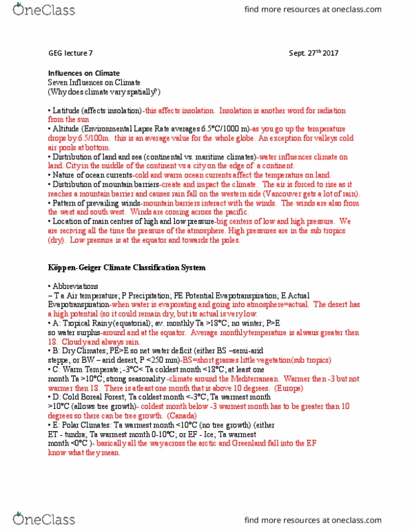 GEG 1301 Lecture Notes - Lecture 7: Pre-Illinoian, Sea Surface Temperature, Ferrari 250 thumbnail