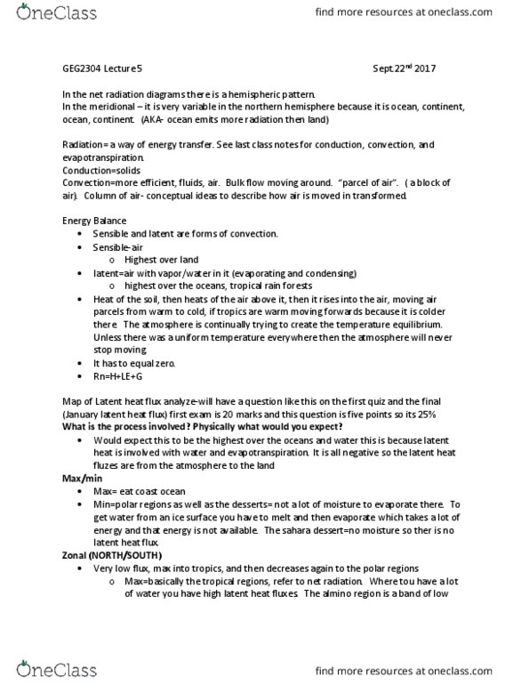 GEG 2304 Lecture Notes - Lecture 5: Heat Flux, Amazon Rainforest, Evapotranspiration thumbnail