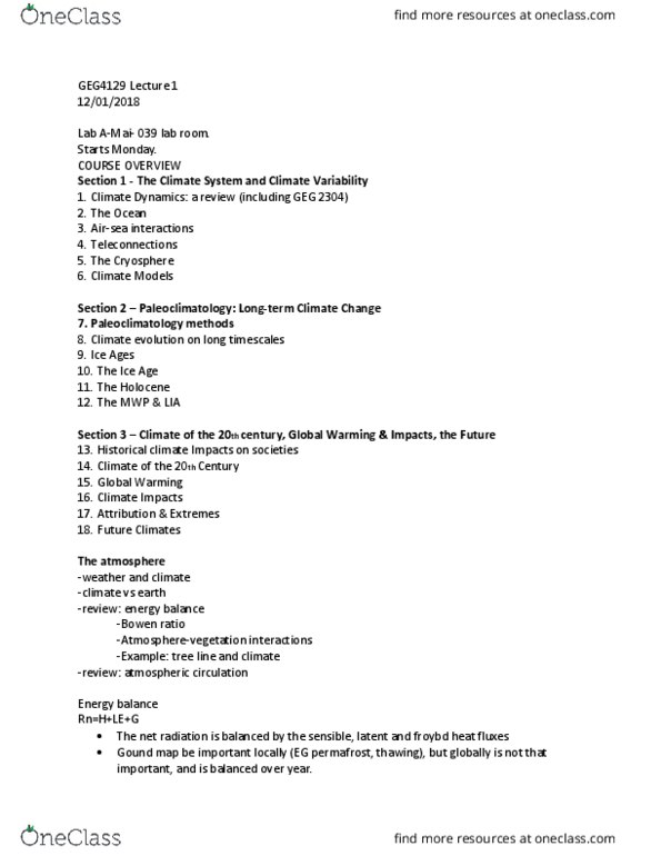 GEG 4129 Lecture Notes - Lecture 1: Permafrost, Taylor Series, Evapotranspiration thumbnail