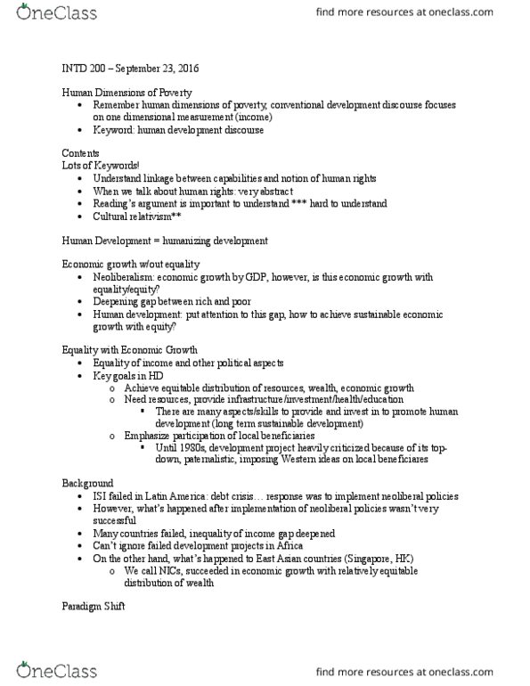 INTD 200 Lecture Notes - Lecture 9: Transitional Justice, Maternal Death, Millennium Development Goals thumbnail