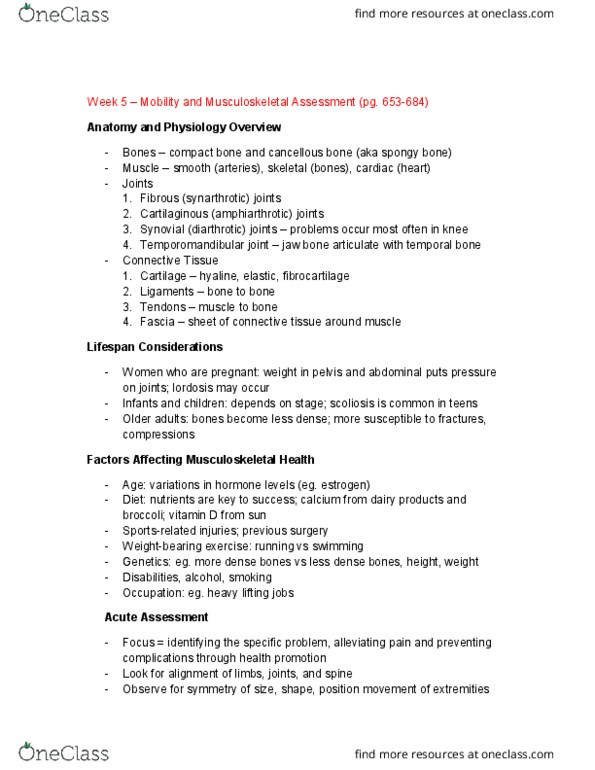 NSG3 Lecture Notes - Lecture 6: Vertebral Column, Perfusion, Tape Measure thumbnail