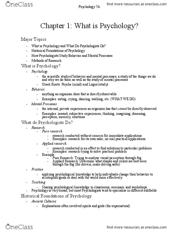 PSYCH 7A Lecture Notes - Lecture 1: Telegraph Key, American Psychological Association, Margaret Floy Washburn thumbnail