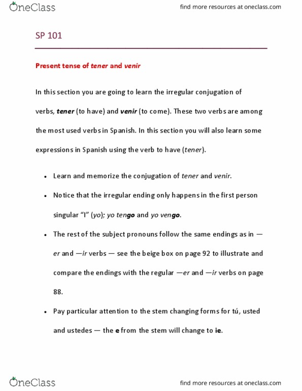 SP101 Lecture Notes - Lecture 19: Present Tense thumbnail