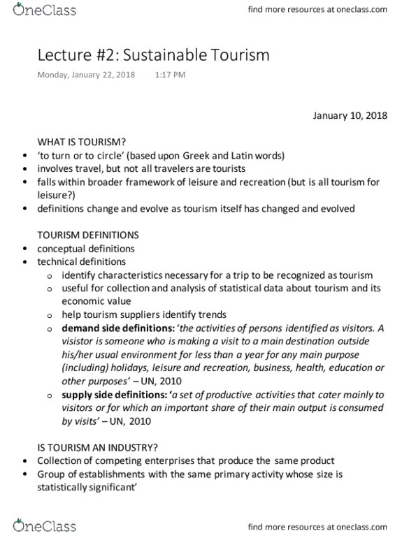 ENG205H5 Lecture Notes - Lecture 2: Caribbean Tourism Organization thumbnail