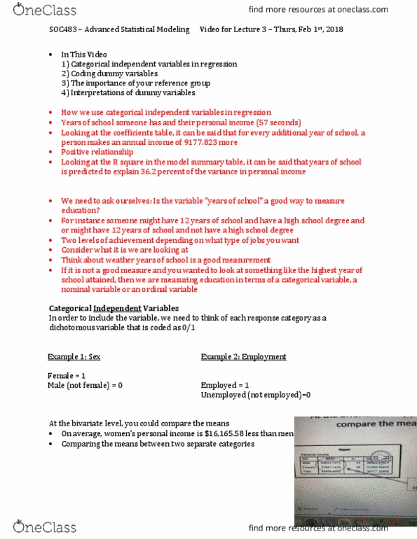 SOC 483 Lecture Notes - Lecture 3: Railways Act 1921, Explained Variation, Coefficient Of Determination thumbnail