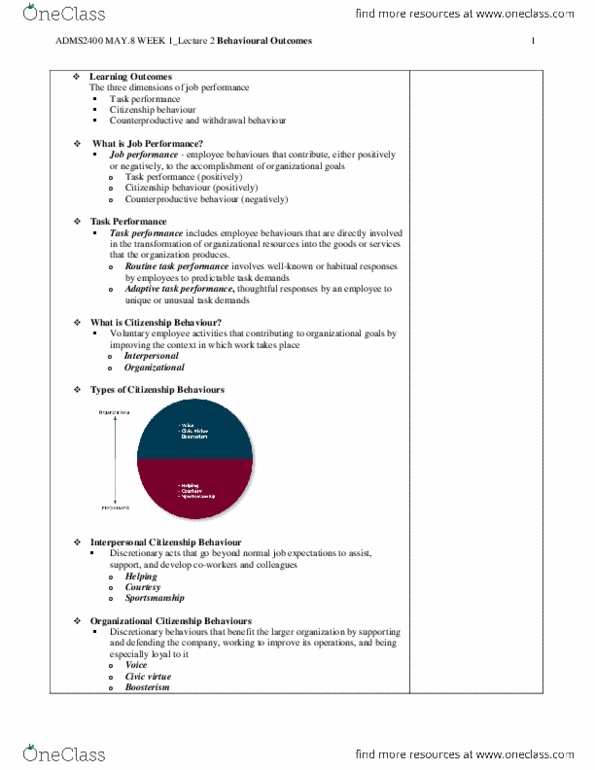 ADMS 2400 Lecture Notes - Civic Virtue, 360-Degree Feedback, Boosterism thumbnail