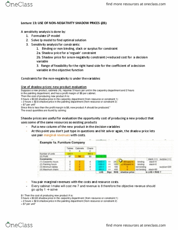 COMMERCE 3QA3 Lecture Notes - Lecture 13: Sensitivity Analysis, Profit Margin, Opportunity Cost thumbnail