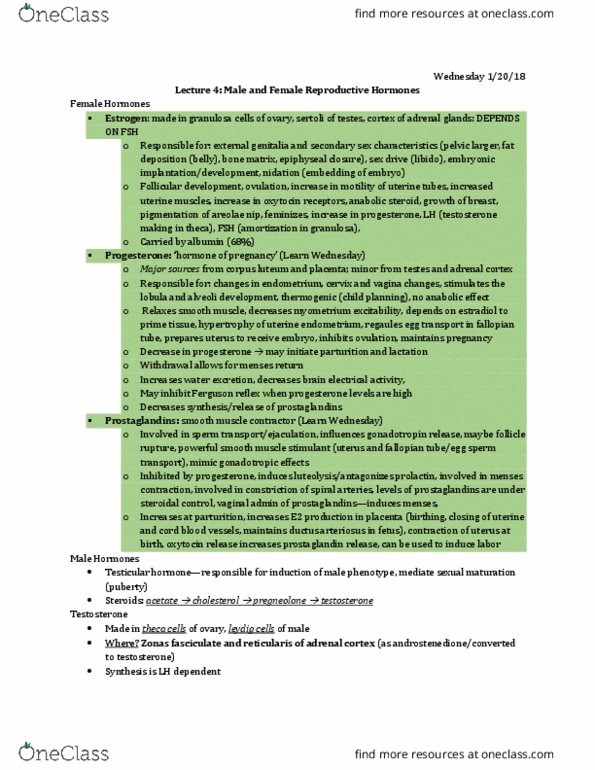 PHSL 410B Lecture Notes - Lecture 1: Cord Blood, Corpus Luteum, Sexual Differentiation thumbnail