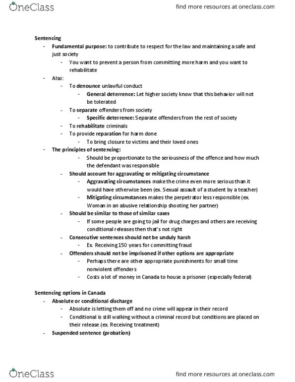 Psychology 3313 Lecture Notes - Lecture 7: Sexual Assault, Conditional Sentence, Extenuating Circumstances thumbnail