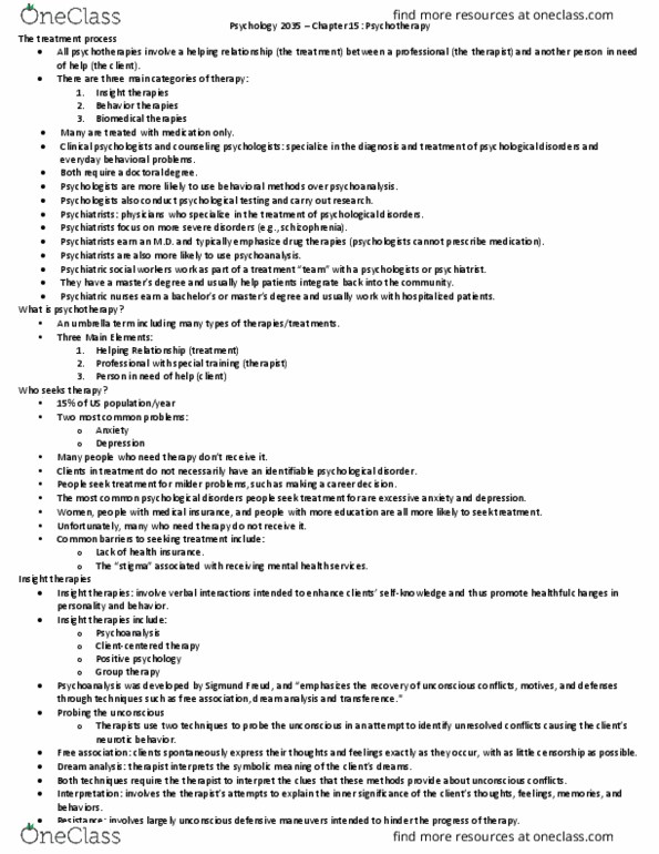 Psychology 2035A/B Chapter Notes - Chapter 15: Diazepam, Social Skills, Intellectual Disability thumbnail