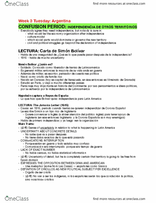 SPAN 44 Lecture Notes - Lecture 5: La Provincia, Heartburn, Federal Territory thumbnail