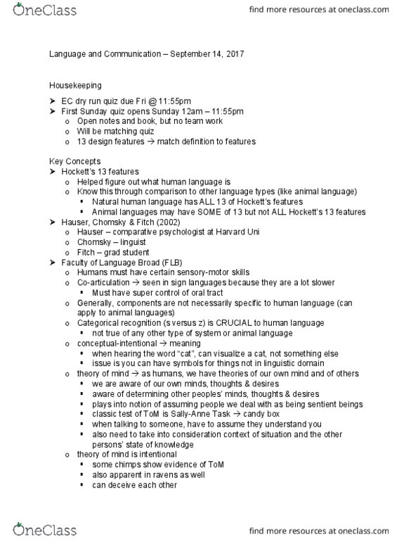 01:830:351 Lecture Notes - Lecture 3: Coarticulation, Comparative Psychology, Pistol-Whipping thumbnail