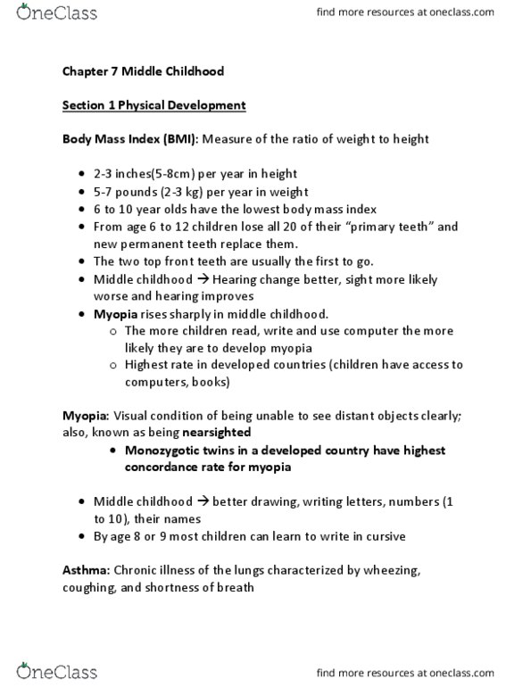 PSYC 3404 Chapter Notes - Chapter 7: Body Mass Index, Intelligence Quotient, Permanent Teeth thumbnail