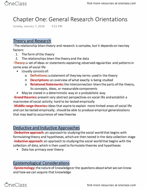 SOCPSY 2K03 Chapter Notes - Chapter 1: Social Reality, Statistical Hypothesis Testing, Oncology thumbnail