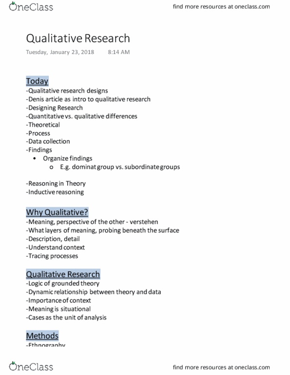 SOCPSY 2K03 Lecture Notes - Lecture 5: Ideas Group, Discourse Analysis, Verstehen thumbnail