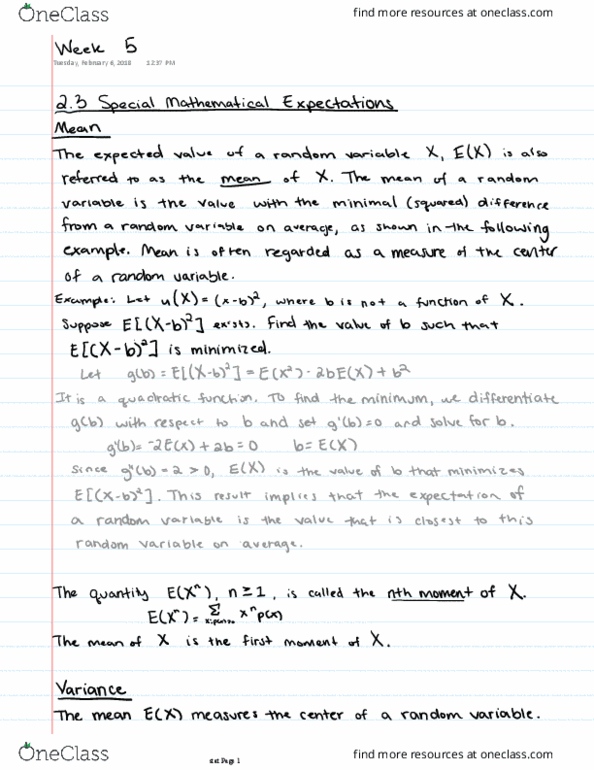 STAT 3600 Lecture 5: Week 5 Random variables, expectations, variance, binomial distribution thumbnail