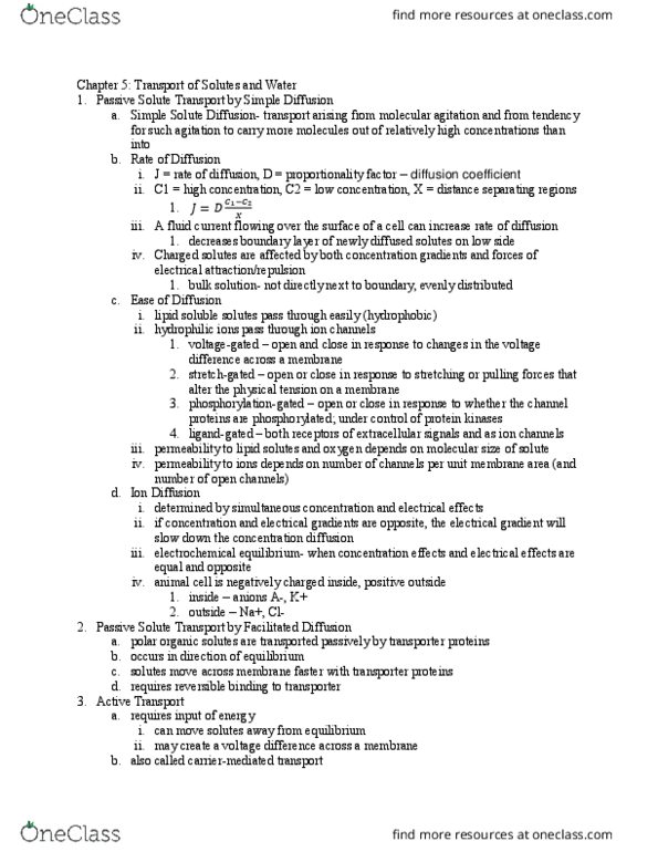 BIL 360 Lecture Notes - Lecture 3: Transporter 3, Passive Transport, Facilitated Diffusion thumbnail