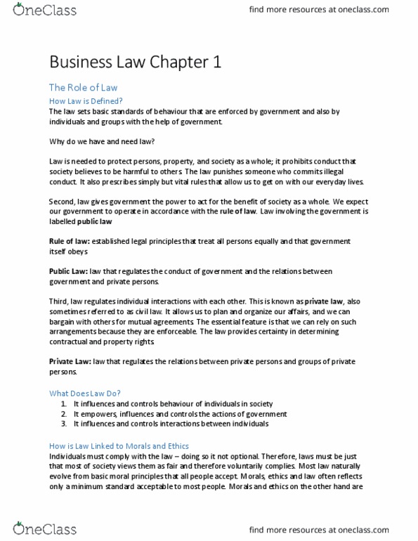MGMT 3100 Chapter Notes - Chapter 1: Debt Management Plan, Law Society, Trade Association thumbnail
