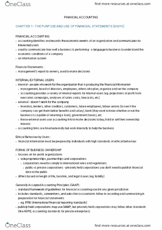 MGCR 211 Lecture Notes - Lecture 1: Cash Flow Statement, Accounts Payable, Finance Lease thumbnail