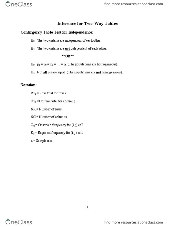 MGCR 271 Lecture Notes - Lecture 2: Null Hypothesis, Sample Size Determination, Statistical Hypothesis Testing thumbnail